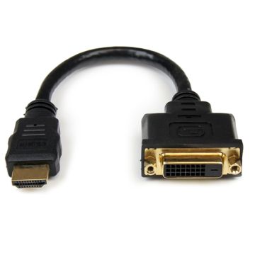 HDDVIMF8IN - StarTech 8in HDMI to DVI-D Video Cable Adapter F M 