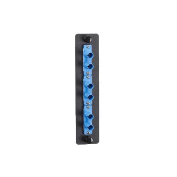 JPM450C - Black Box Low-Density Single-Mode Fiber Adapter Panel - Ceramic Sleeve, (3) St Duplex, Blu