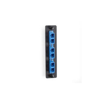JPM451C - Black Box Low-Density Single-Mode Fiber Adapter Panel - Ceramic Sleeve, (3) Sc Duplex, Blu