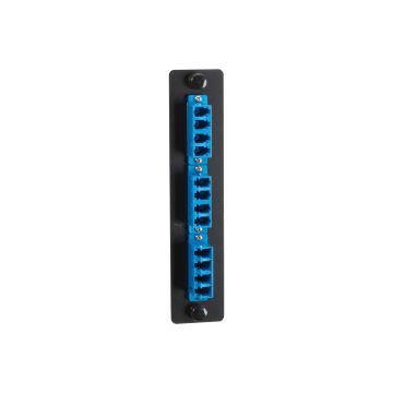 JPM455C-R2 - Black Box Low-Density Single-Mode Fiber Adapter Panel - Ceramic Sleeve, (6) Lc Duplex, Blu