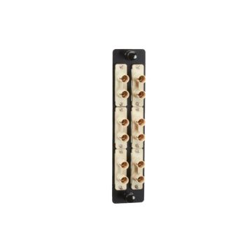JPM460B - Black Box High-Density Multimode Fiber Adapter Panel - Ceramic Sleeve, (6) St Duplex, Beig
