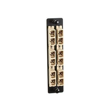 JPM463B - Black Box High-Density Multimode Fiber Adapter Panel - Ceramic Sleeve, (6) Sc Duplex, Beig