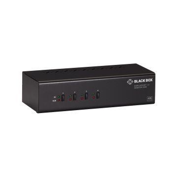 KV6224DPH - Black Box Kvm Switch - 4-Port, Dual-Monitor, Mixed Displayport 1.2 And Hdmi 2.0, 4K 60Hz,