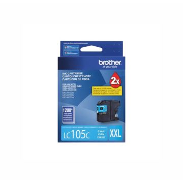 LC105C - Brother Super High-Yield 1200 Pages Cyan Ink Cartridge for MFC-J4310DW MFC-J4410DW and MFC-J4510DW