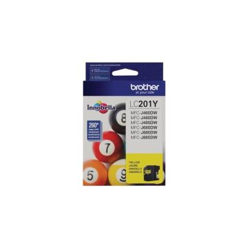 LC201Y - Brother Standard-Yield 260 Pages Yellow Toner Cartridge for MFC-J460DW MFC-J480DW and MFC-J485DW