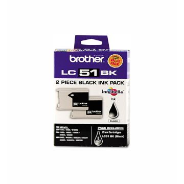 LC512PKS - Brother Standard-Yield 500 Pages Black Ink Cartridge (Pack of 2) for MFC-J280W and MFC-J425W