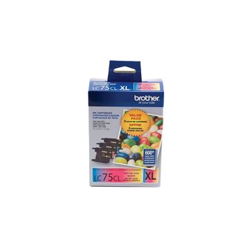 LC753PKS - Brother High-Yield 600 Pages Cyan Magenta Yellow Ink Cartridge (Pack of 3) for MFC-J280W MFC-J425W and MFC-J430W