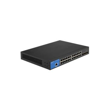 LGS328PC - Linksys 24-Ports 10/100/1000BASE-T PoE+ Rack-mountable Network Switch 4-Ports SFP