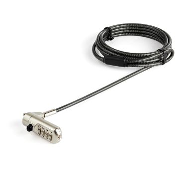 LTLOCKNANO - Startech 6.6Ft Anti-Theft Vinyl Coated Steel Combination Cable Lock For Kensington Nano S