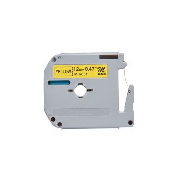 MK631 - Brother 12mm 8m Black on Yellow Non-Laminated tape for P-Touch