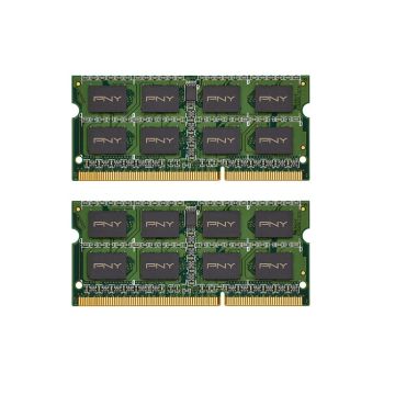 MN8192KD3-1333 - PNY 8GB Kit (2 X 4GB) PC3-10600 DDR3-1333MHz non-ECC Unbuffered CL9 204-Pin SoDimm 1.5V Dual Rank Memory