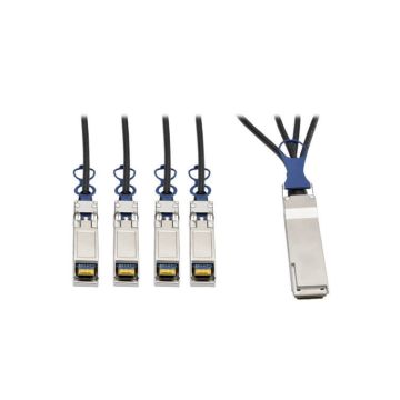 N281-03M-BK - Tripp Lite 40Gbe Qsfp+ To 10Gbe Sfp+ Passive Copper Breakout Cable Qsfp-4Sfp10G-Cu1M Compat