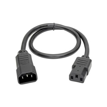 P004-001 - Tripp Lite 1Ft Computer Power Cord Extension Cable C14 To C13 10A 18Awg