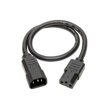 P005-003 - Tripp Lite 3Ft Power Cord Extension Cable C14 To C13 Heavy Duty 15A 14Awg