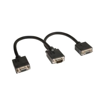 P516-001 - Tripp Lite 1Ft Vga Monitor Y Splitter Cable Hd15 M/2Xf 1 Ft