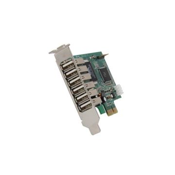 PEXUSB7LP - StarTech OneConnect 7 Port PCI Express Low Profile HIGH SPEED USB 2.0 Adapter Card - 6 X TYPE A FEMALE USB 2.0 USB External