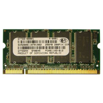 Q7722AX - HP 256MB 266MHz DDR PC2100 Unbuffered non-ECC CL2.5 200-Pin Sodimm Memory for Color LaserJet 3000/4200/5550 Series Printers