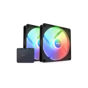 RF-C14DF-B1 - NZXT Fan F140 RGB Core Twin Pack 2x140mm Hub-Mounted RGB Fan Black