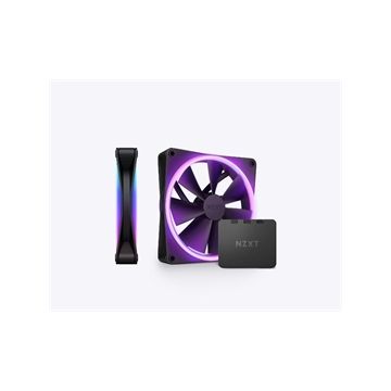 RF-D14DF-B1 - NZXT Fan F140 RGB DUO 2x140mm Fan FDB 4-pin PWM Black