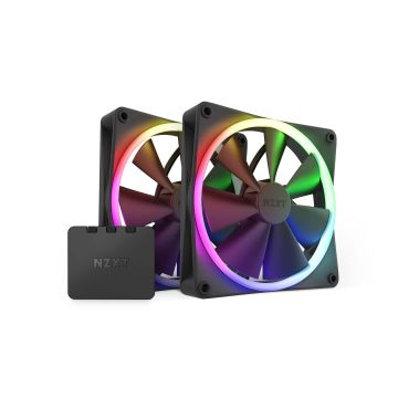 RF-R14DF-B1 - NZXT Fan F140 RGB 2x140mm Fan & Controller 12V DC Black Ratail