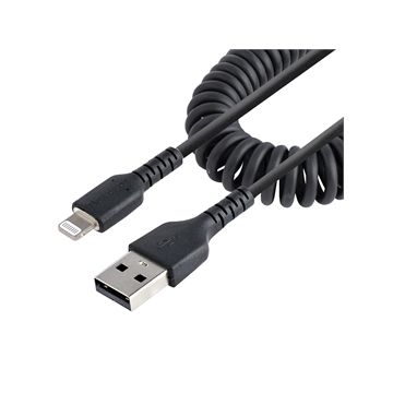 RUSB2ALT50CMBC - StarTech CB 20 USB to Lightning Coiled iPhone Charger CB Black