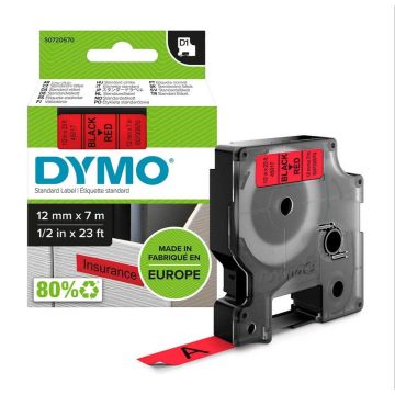S0720570 - Dymo Dy D1 12Mmx7M 1/2X23 Bk/Rd Global