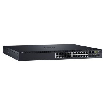 S3124 - Dell Networking , L3, 24x 1GbE, 2xCombo, 2x 10GbE SFP+ fixed ports, Stacking, IO to PSU airflow, 1x AC PSU