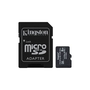 SDCIT2/8GB - Kingston MF SDCIT2 8GB 8GB microSDHC Industrial C10 A1 pSLC Card + SD Adapter