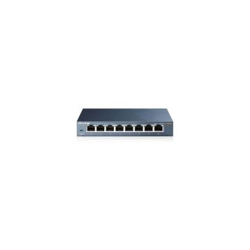 SDR45G5E464567JH - TP-Link TP-LINK TL-SG108 8-Port 10/100/1000Mbps Desktop Gigabit Steel Cased Switch, IEEE