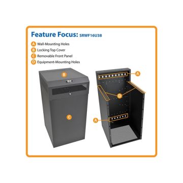 SRWF16U38 - Tripp-Lite Case SmartRack 16U Wall-Mount Rack Enclosure Cabinet LP