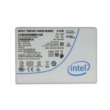 SSDPE2KE032T8P - Intel DC P4610 Series 3.2TB PCI-Express 3.1 x4 NVMe 3D NAND TLC U.2 2.5-inch Solid State Drive (SSD)