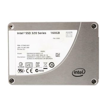 SSDSA2CW160G3 - Intel 320 Series 160GB SATA 3Gb/s 2D NAND MLC (AES-128 / PLP) 2.5-inch Solid State Drive (SSD) 