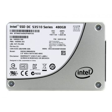 SSDSC2BB480G601  - Intel DC S3510 480GB SATA 6Gb/s MLC (AES-256) 2.5-inch Solid State Drive (SSD)