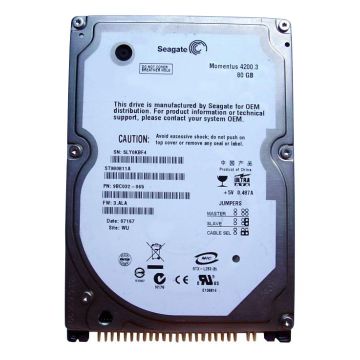 ST980811A - Seagate Momentus 4200.3 80GB 4200RPM ATA-100 8MB Cache 2.5-inch Internal Hard Drive