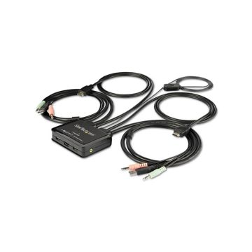 SV211HDUA4K - Startech 2 Port Hdmi Kvm Switch W/ Built-In Cables - Dual Uhd Desktop Kvm With Audio - Bu