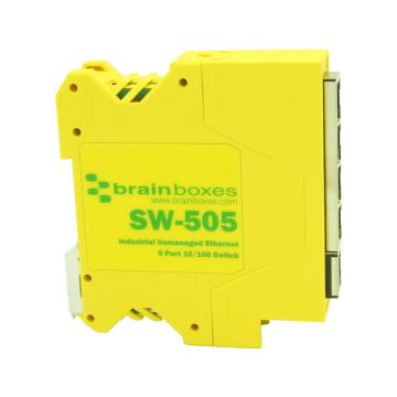 SW-505 - Brainboxes 5-Ports 10/100BASE-T Ethernet DIN Rail-mountable Industrial Switch