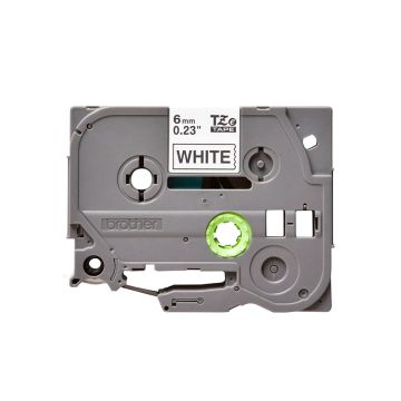 TZE-211 - Brother 6mm 8m Black on White Laminated Tape for P-Touch Series