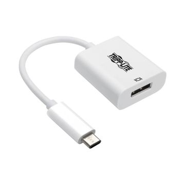 U444-06N-DP8W - Tripp Lite Usb C To Displayport Adapter Cable W Equalizer 8K Uhd White 6In