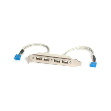 USBPLATE4 - StarTech Accessory 4 Port USB A Female Slot Plate Adapter 