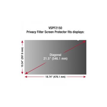 VSPF2150 - ViewSonic AC 21.5 Privacy Filter Screen Protector f Widescreen BK