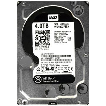 WD4003FZEX-00Z4SA0 - Western Digital Black 4TB 7200RPM SATA 6GB/s 64MB Cache 3.5-inch Internal Hard Disk Drive