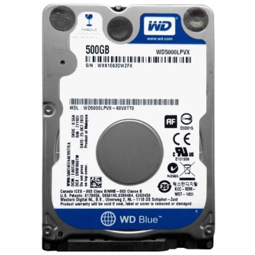WD5000LPVX - Western Digital Blue 500GB SATA 6Gb/s 5400RPM 8MB Cache (Advanced Format) 2.5-inch Internal Hard Drive