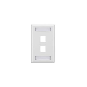 WPT464 - Black Box Keystone Wallplate - Single-Gang, 2-Port, White, Gsa, Taa