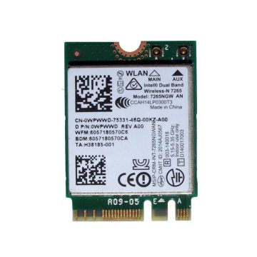 WPWWD - Dell WiFi Card Wireless-N 7265 802.11a/g/n M.2 Bluetooth 4.0
