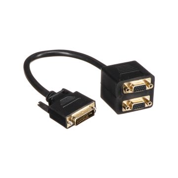 Y10A219-B1 - Rocstor 1 Ft Dvi-I Analog To 2X Vga Video Splitt