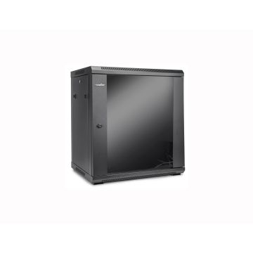 Y10E003-B1 - Rocstor Solidrack 12U Rack Enclosure Tempered Glass Window-Black