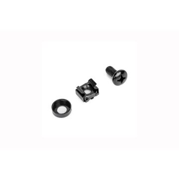 Y10E012-B1 - Rocstor Rack Screws-20 Pack Black M6 Nuts-20 Pack Black
