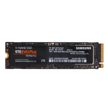 MZ-V7S2T0B/AM - Samsung 970 Evo Plus 2TB PCI-Express 3.0 x4 NVMe (v1.3) 3D NAND TLC (AES-256 / TCG Opal 2.0) M.2 2280 Solid State Drive (SSD)