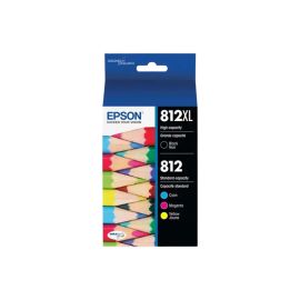 T812XL-BCS - Epson 812 Cyan Magenta Yellow Black Ink Bottles (Pack of 4 ) for WorkForce Pro WF-7310